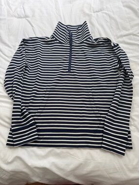 Vineyard Vines Navy & White Striped Half-Zip Pullover